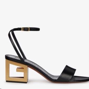 Givenchy Gold G Heels Sandals in Leather 40.5